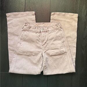 American Eagle Outfitters Light Mauve Wide Leg Jeans